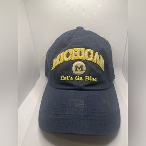 University of Michigan Hat Cap Let's Go Blue U of M Baseball Cotton Adjustable